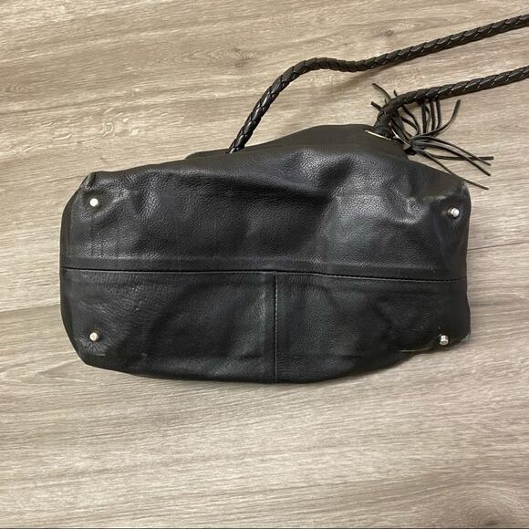 FURLA Drawstring Leather Hobo Black Bag - Picture 3 of 9